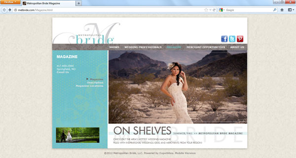 Metropolitan Bride Magazine website