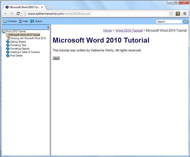 Link to Word 2010 Tutorial